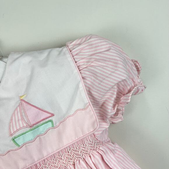 Carriage Boutiques Smocked Pink Sailboat Jumpsuit 24 Months - Picture 3 of 9